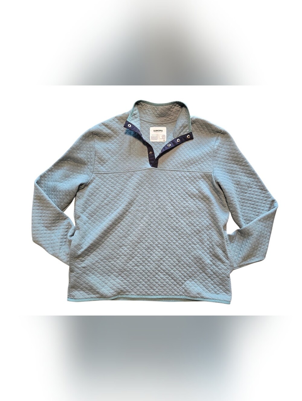 Sonoma Men's 1/4 Quilted Pullover XL, EUC, blue Lagenlook Gorpcore Outdoors
